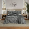 thumbnail image 1 of Mainstays Full/Queen Comforter Set, All-Season, 5-Piece, Grey Jacquard Damask, 1 of 14