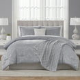 thumbnail image 1 of Mainstays 5-Piece Grey Jacquard Comforter Set, King, 1 of 10