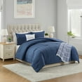 thumbnail image 1 of Mainstays 5-Piece Navy Waffle Check Comforter Set, King, 1 of 6