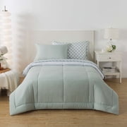 Mainstays All in One Reversible Comforter and Sheet Set, 5-Piece, Twin, Sage
