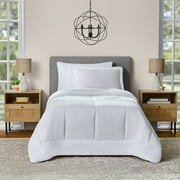Mainstays All in One Reversible Comforter and Sheet set- 5 Piece, Twin, White