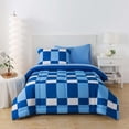 thumbnail image 1 of Mainstays 5-Piece Reversible Bed in a Bag with Laundry Tote, Blue Check, Twin-XL, 1 of 14