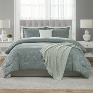 Mainstays 5-Piece Sage Jacquard Comforter Set, Full/Queen