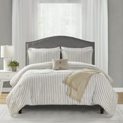 Mainstays 5-Piece Tan Striped Comforter Set, Full/Queen
