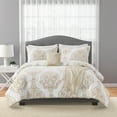 thumbnail image 1 of Mainstays 5-Piece Vanilla Dream Medallion Comforter Set, Full/Queen, 1 of 11