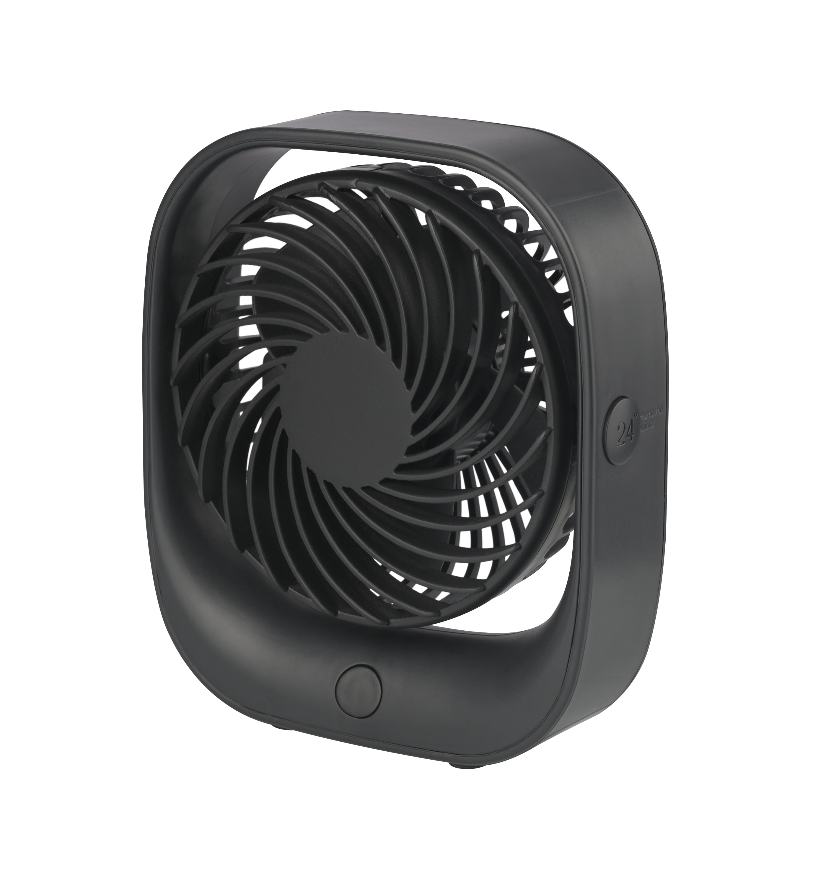Mainstays 5 inch Portable Rechargeable USB Personal Tabletop Fan in Black Head Swivels Vertically