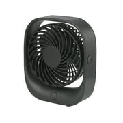 Mainstays 5-inch Portable Rechargeable USB Personal Tabletop Fan in Black, Head Swivels Vertically