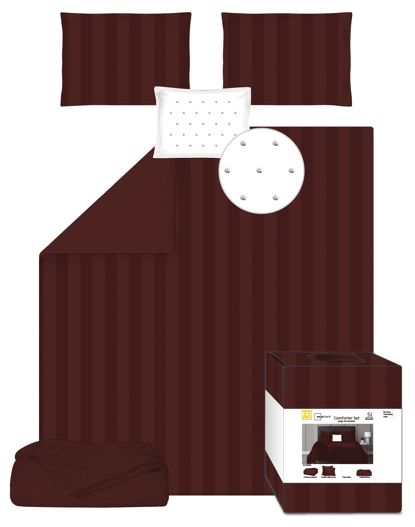 Mainstays 5 piece Red Comforter Set King