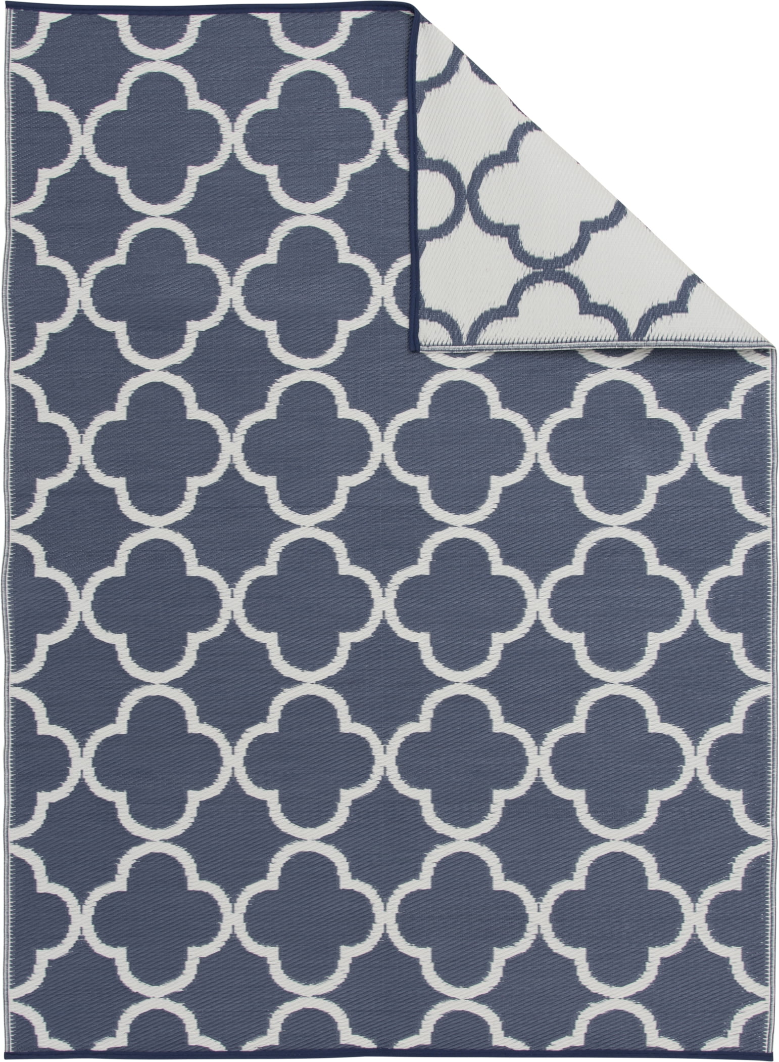 Mainstays 5' x 7' Blue Plastic Reversible Outdoor Area Rug - Walmart.com