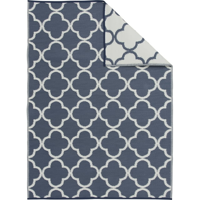 Mainstays 5' x 7' Blue Plastic Reversible Outdoor Area Rug