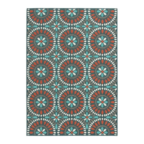 Mainstays 5' x 7' Multi Medallion Polypropylene Outdoor Area Rug