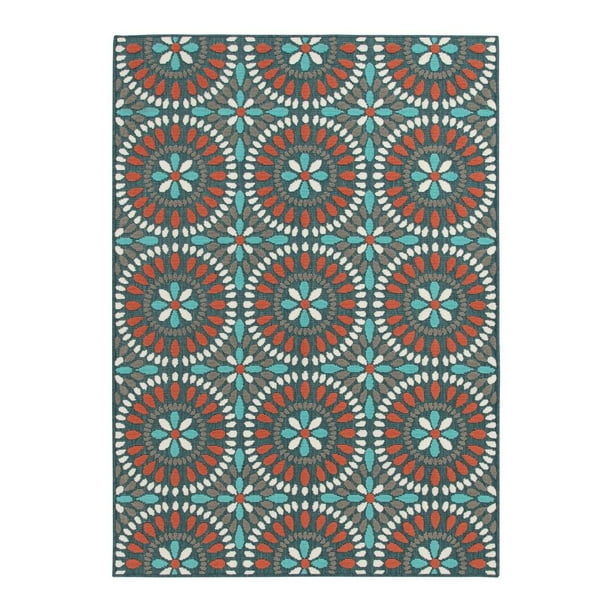 Mainstays 5' x 7' Multi Medallion Polypropylene Outdoor Area Rug