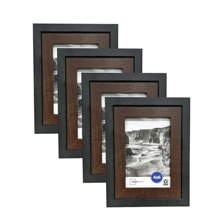 Mainstays 5” x 7” Two-Tone Black Photo Frame - 4 PC Set