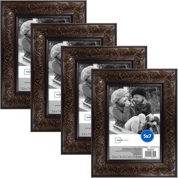 Mainstays 5" x 7" Vine Frame Set, Pack of 4, Bronze Finish