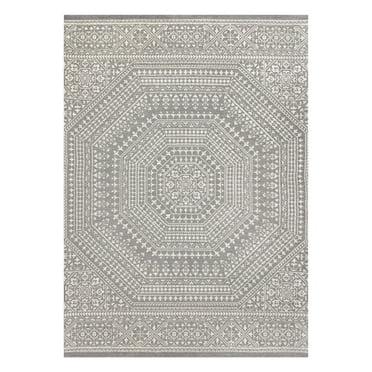 Mainstays 5’ x 7’ Woven Gray MedallionOutdoor Rug