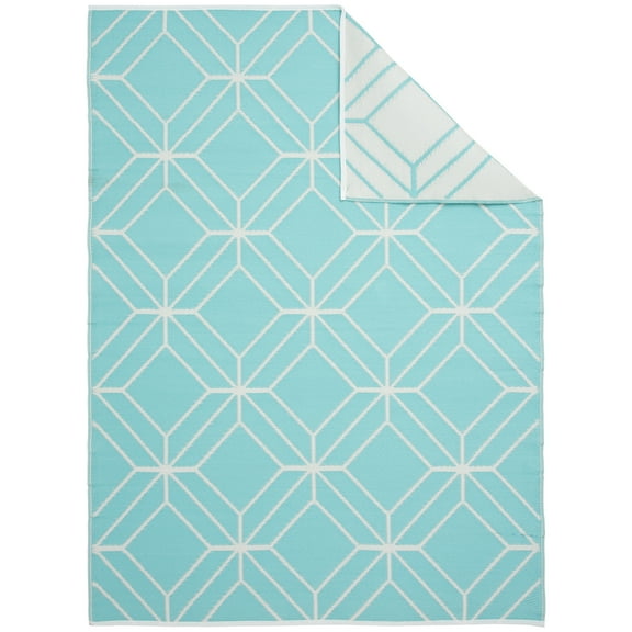 Mainstays 5'x7' Aqua Geo Plastic Outdoor Rug