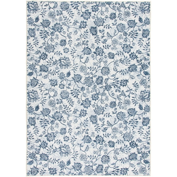 Mainstays Blue Floral Faux Fur Indoor Area Rug, 5'x7'