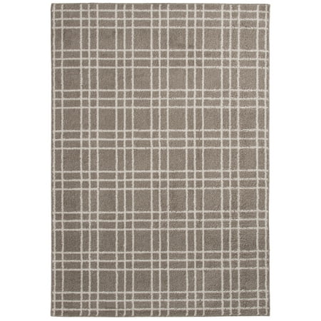 Mainstays Brown Tartan Grid Indoor Area Rug, 5'x7'