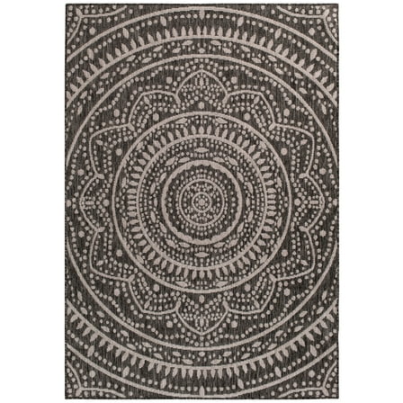 Mainstays 5'x7' Gray Global Medallion Outdoor Area Rug