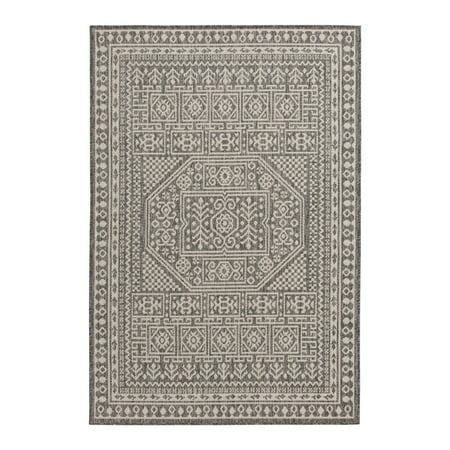 Mainstays 5'x7' Grey Medallion Outdoor Area Rug