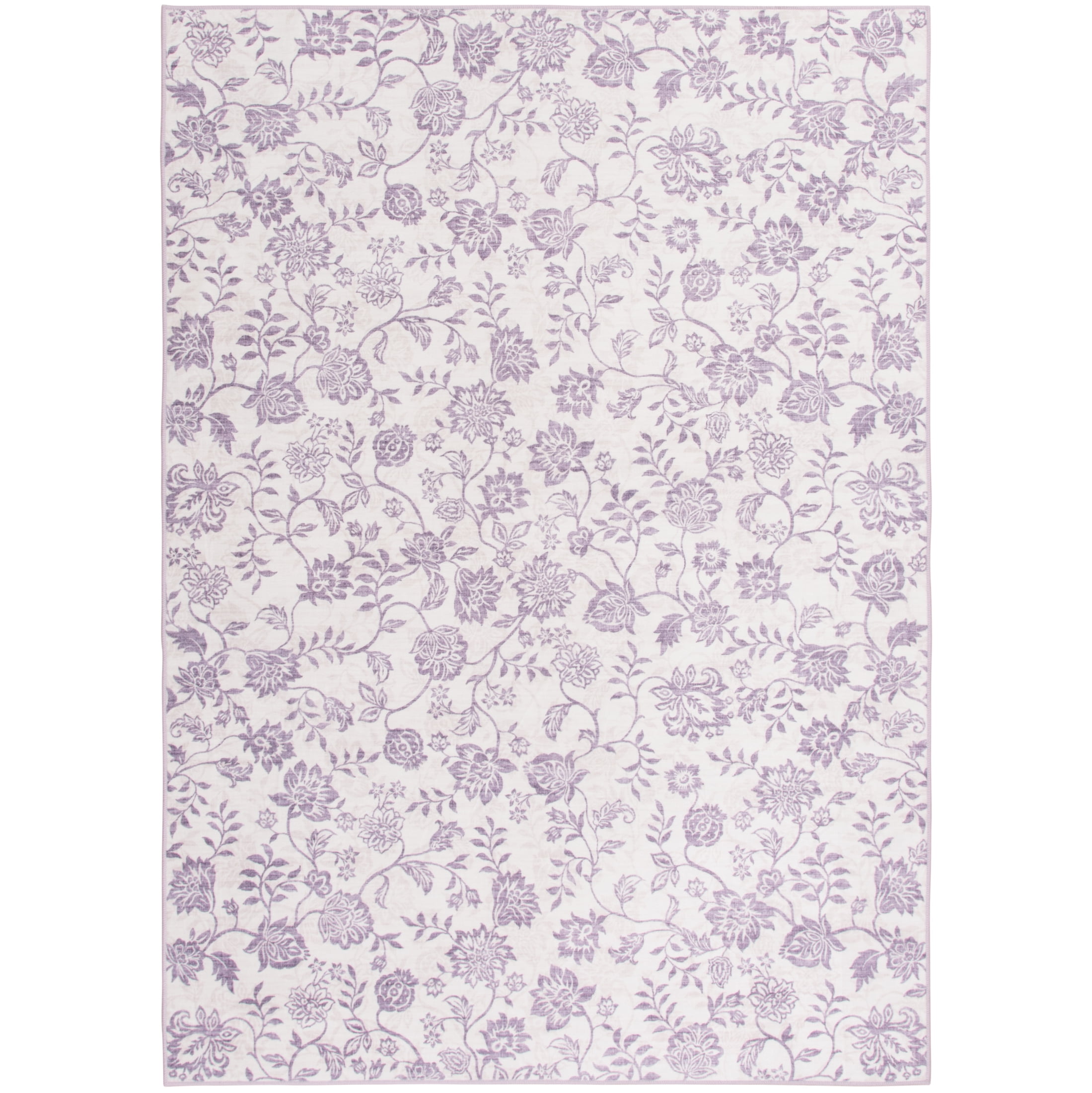 Mainstays Lavender Floral Faux Fur Indoor Area Rug, 5'x7'