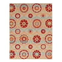 Mainstays 5'x7' Multicolor Floral Medallion Outdoor Rug
