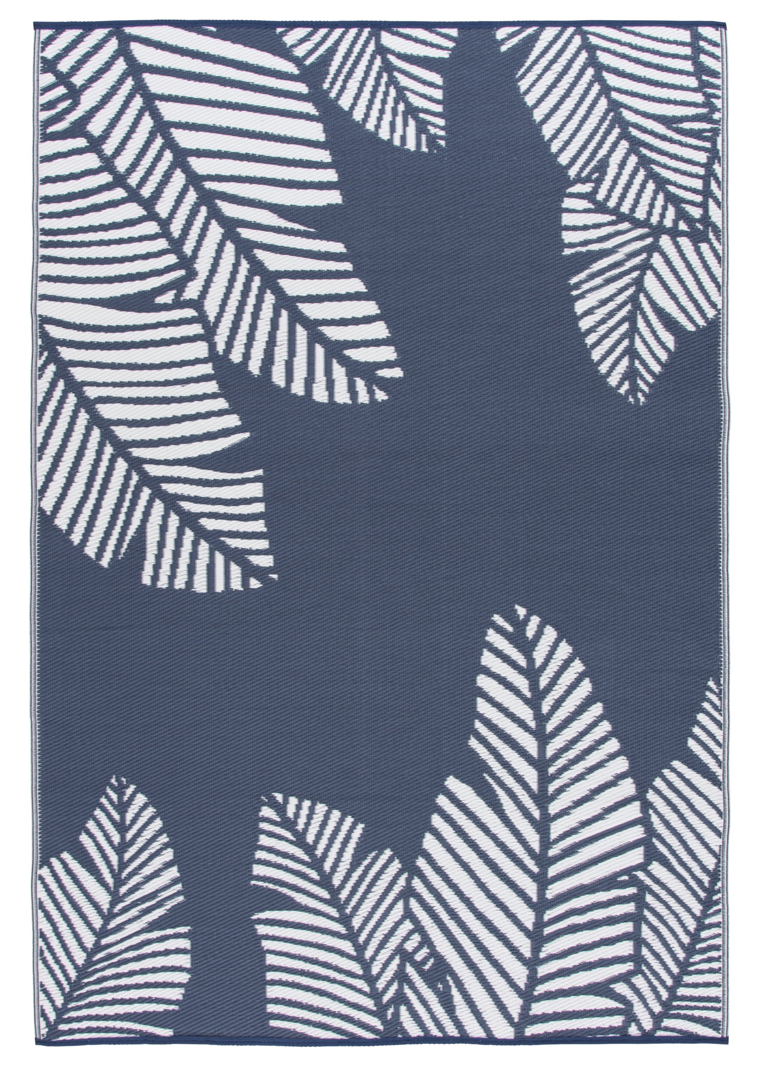 Mainstays 5'x7' Navy Blue Palm Reversible Outdoor Area Rug
