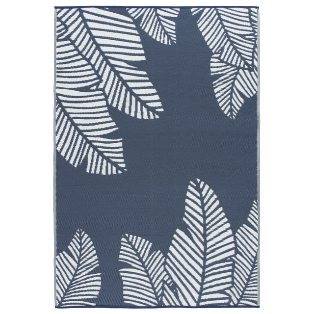 Mainstays 5'x7' Navy Blue Palm Reversible Outdoor Area Rug