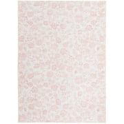 Mainstays Pink Floral Faux Fur Indoor Area Rug, 5'x7'