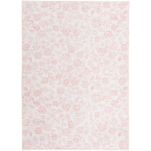 Mainstays Pink Floral Faux Fur Indoor Area Rug, 5'x7'
