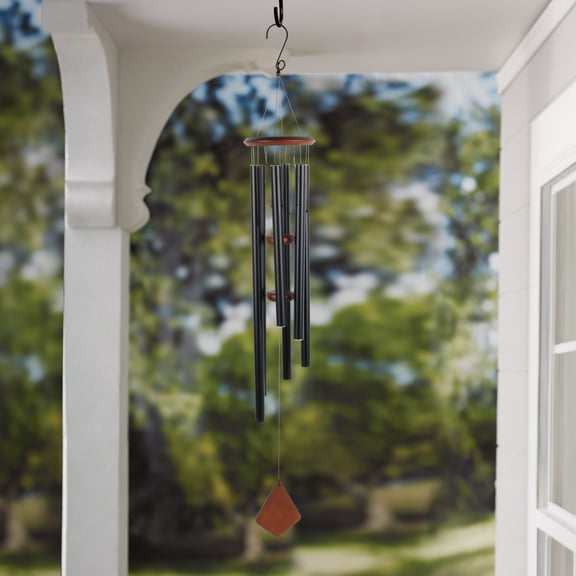 Mainstays 50.8"H Black Metal Outdoor Wind Chime