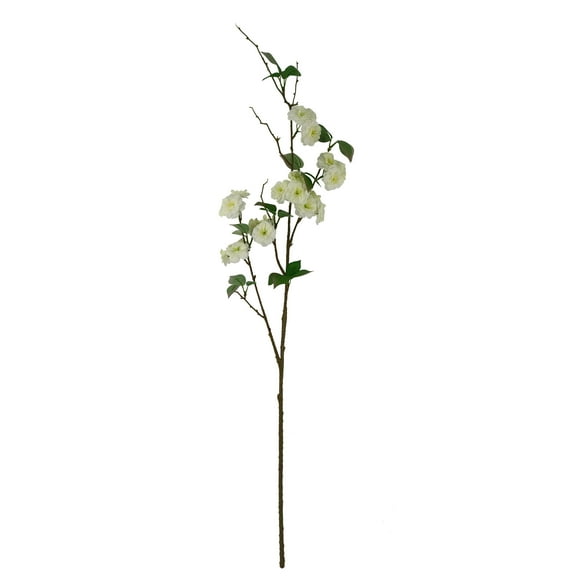 Mainstays 50" Artificial Flower Cherry Blossom Stem, White Color. Indoor Use.