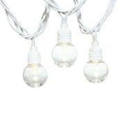 Mainstays 50-Count Warm White LED Plastic Globe Outdoor String Lights with White Wire