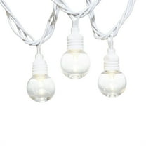 Mainstays 50-Count Warm White LED Plastic Globe Outdoor String Lights with White Wire