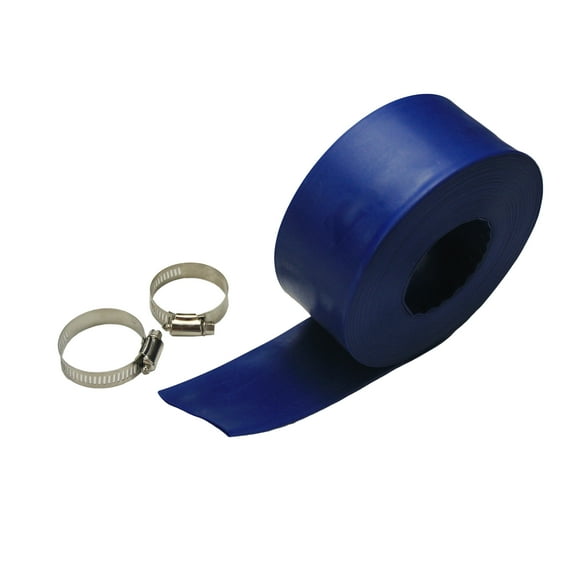 Mainstays 50-Foot Blue Swimming Pool Backwash Hose with Hose Clamp