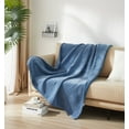 thumbnail image 1 of Mainstays Cozy Chenille Reverse to Plush Soft Couch Throw, Blue Corduroy, Standard Size, 1 of 10