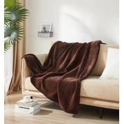 Mainstays Cozy Chenille Reverse to Plush Soft Couch Throw, Caffeine Brown, Standard Size