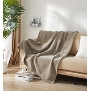 Mainstays Cozy Chenille Reverse to Plush Soft Couch Throw, Washed Stone, Standard Size