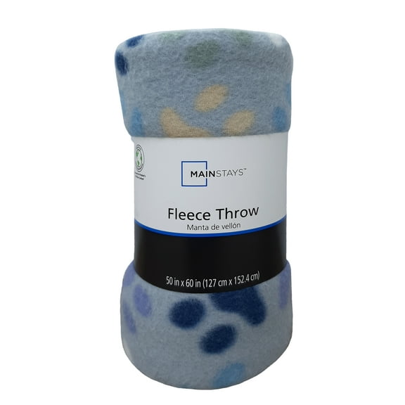 Mainstays 50 x 60 Fleece Throw Blanket, Paw Print