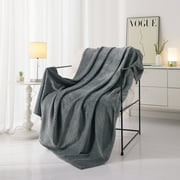 Mainstays Cozy Textured Plush Throw Blanket, Grey, 50"x60" All Ages