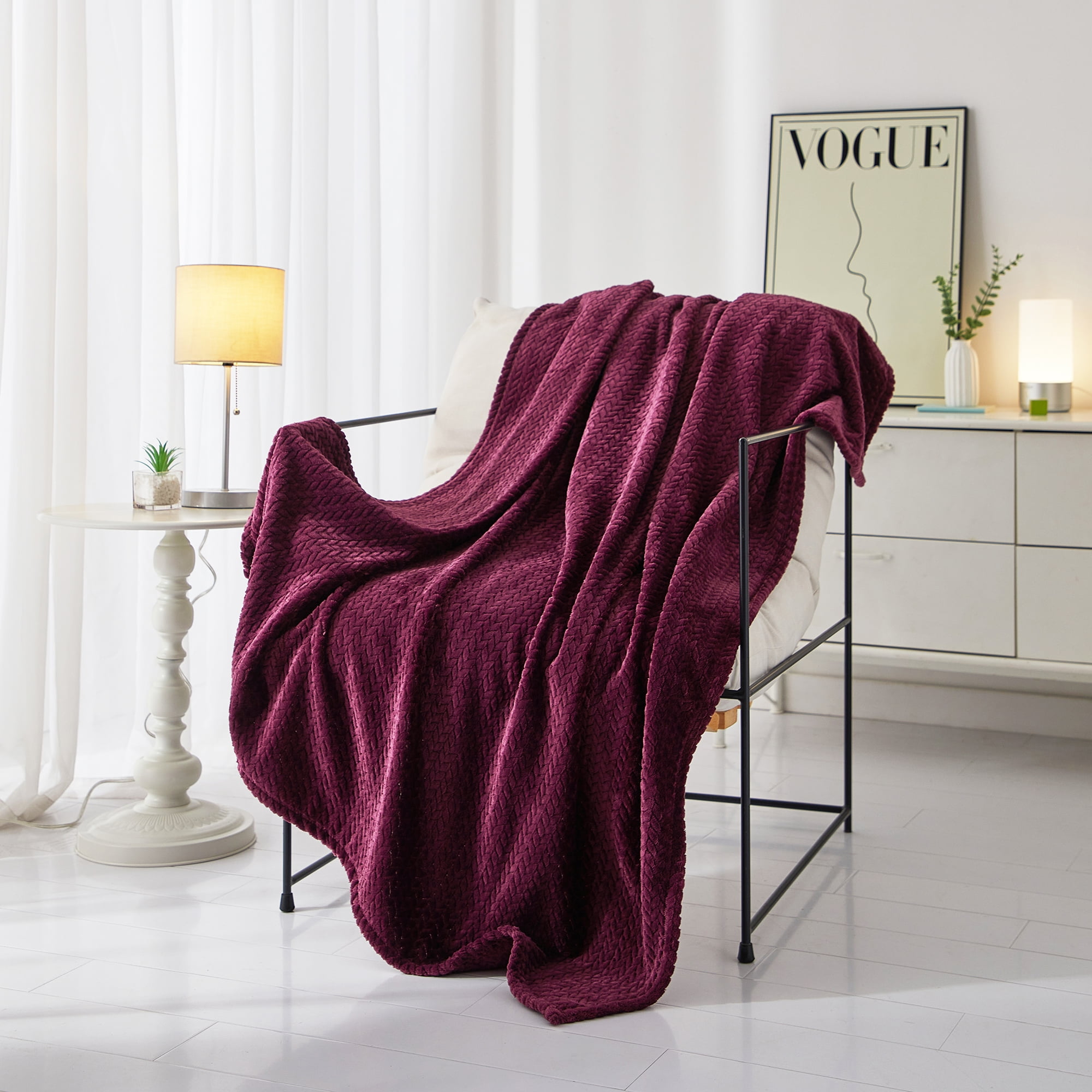 Mainstays Cozy Textured Plush Throw Blanket, Black, 50 Mainstays Cozy Textured Plush Throw Blanket, Black, 50