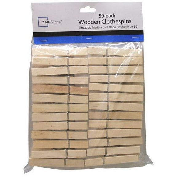 Mainstays 50pk Wooden Clothespins