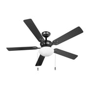 Mainstays 52" Indoor/Outdoor Black 5 Blade Reverse Airflow Ceiling Fan with 1 LED Light Bulb