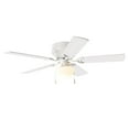 thumbnail image 1 of Mainstays 52 inch Hugger Indoor Ceiling Fan with Light Kit, White, 5 Blades, Reverse Airflow, 1 of 17