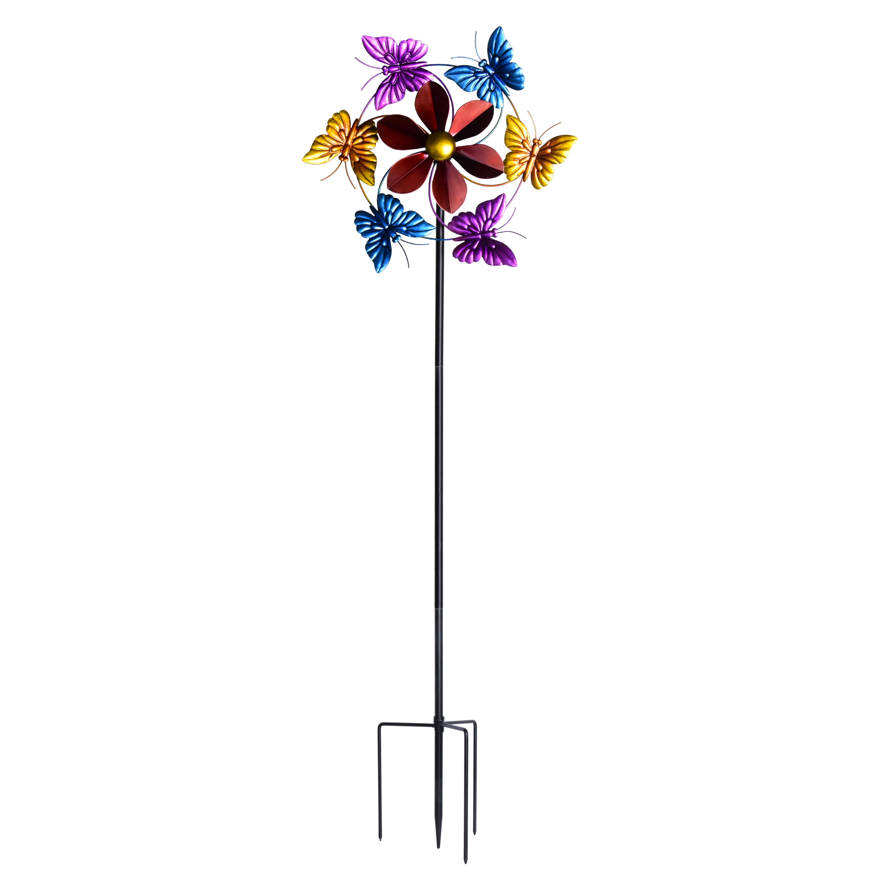 Mainstays 53" Wind Multicolor Metal Butterflies Wind Spinner