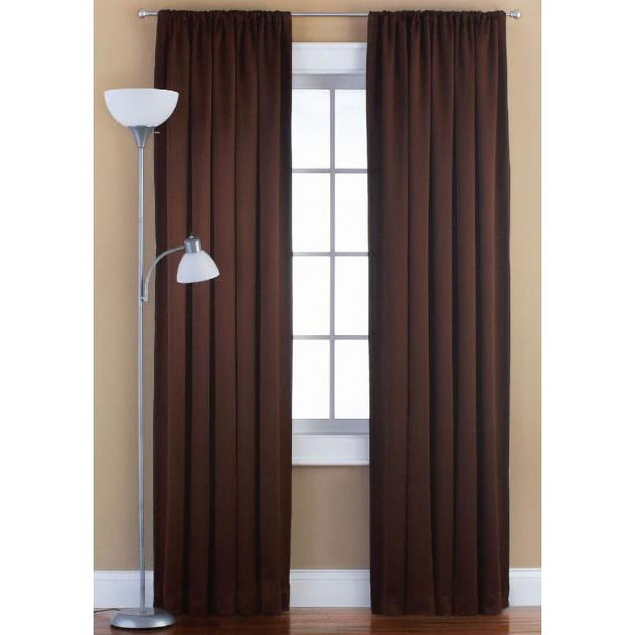 Mainstays 54" by 84" Room Darkening Dark Brown Curtain Panel - Walmart.com