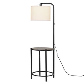 Mainstays 54-inch Mid-Century Style Floor Lamp, with Faux Wood Finished Table