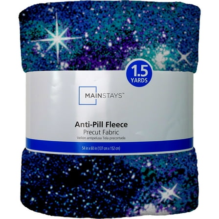 Mainstays 54" x 1.5 yard Lux Anti-pill Fleece Galaxy Fabric Precut, Navy