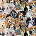 thumbnail image 1 of Mainstays 58" 100% Polyester Lux Anti-pill Fleece Garden Puppies Sewing & Craft Fabric by the Yard, Multi, 1 of 4
