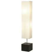 Mainstays 58" 2-Light Modern Long Cord Dark Wood Floor Lamp with White Square Rice Paper Shade